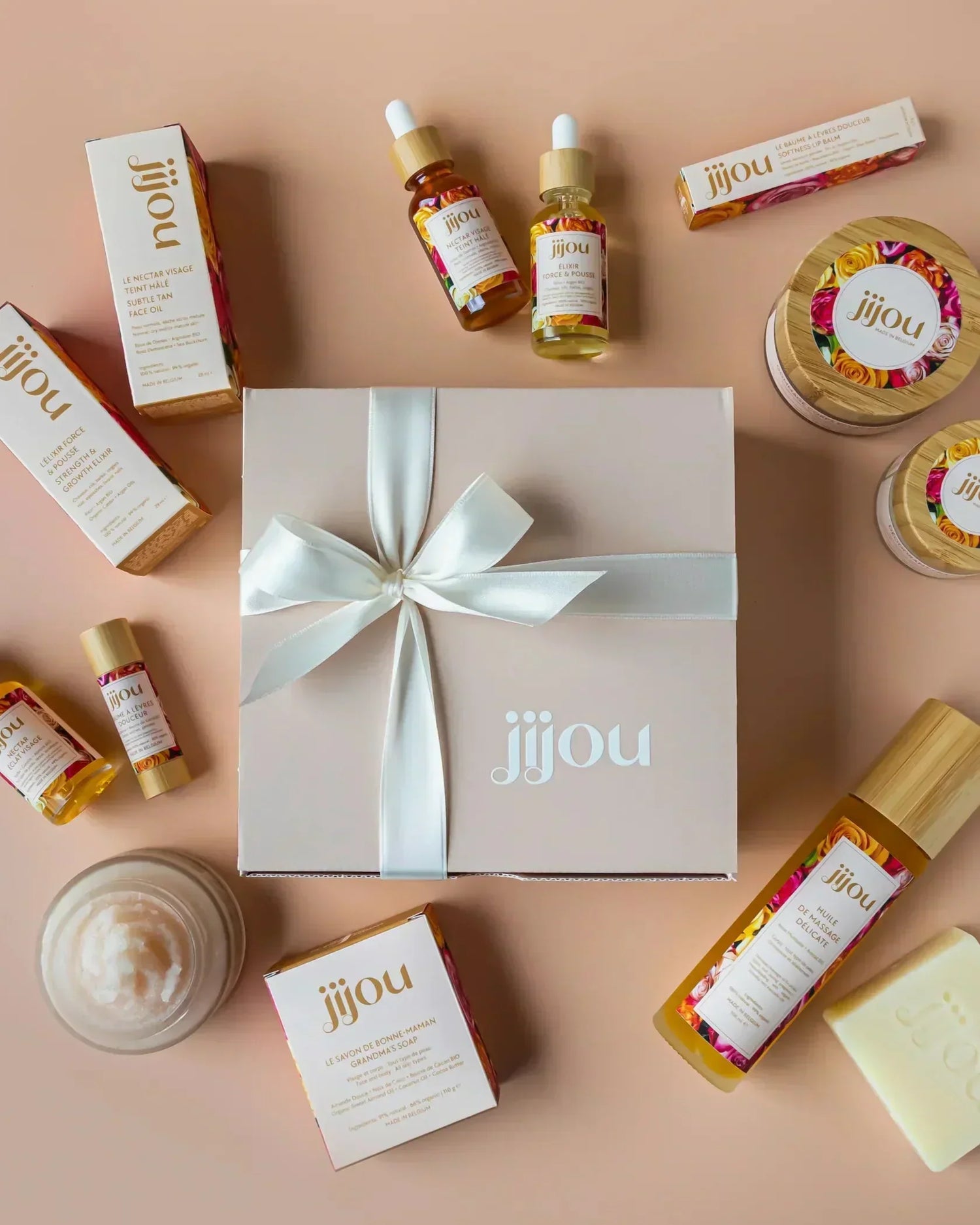 Produits Jijou® naturels et bio : soins visage, cheveux, lèvres et corps sensoriels et efficaces
