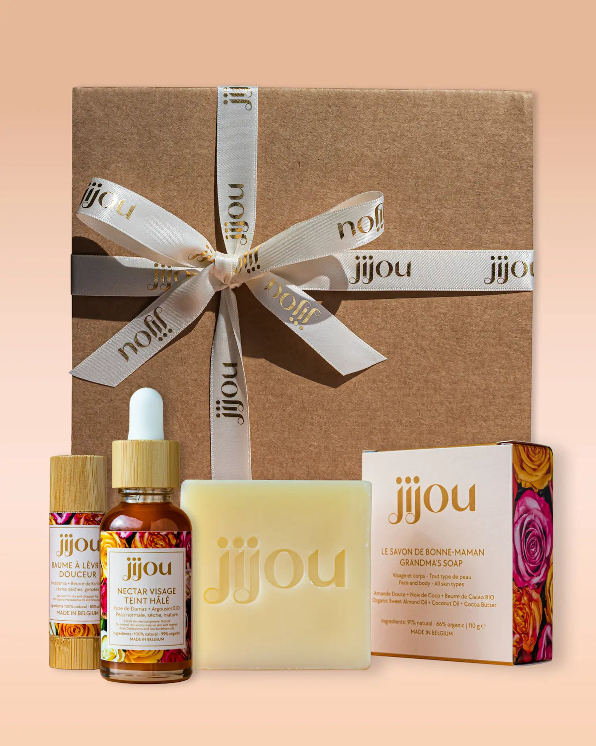 Coffret cadeau femme produits de soins naturels et bio JIJOU® - Cadeau de Noël, cadeau de Nouvel An, cadeau d'anniversaire, cadeau de fête des mères, cadeau merci maitresse