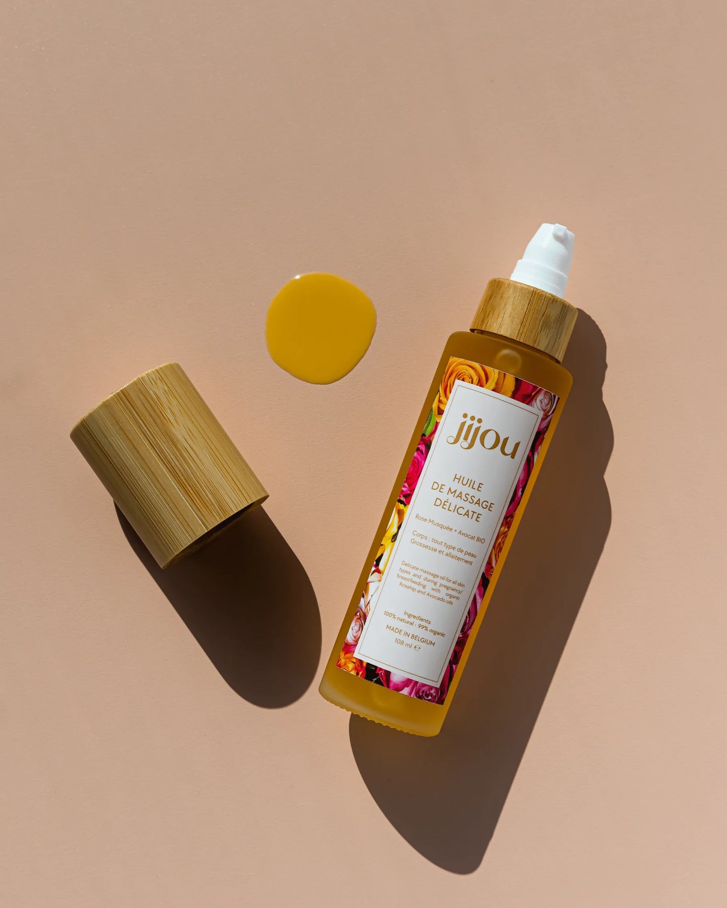 Huile de Massage Délicate naturel et bio JIJOU juliette. Natural Cosmetics - réparatrice, nourrissante, apaisante, relaxante, cicatrisante, anti-vergetures - grossesse enceinte - pour adulte couple bébé femme enceinte