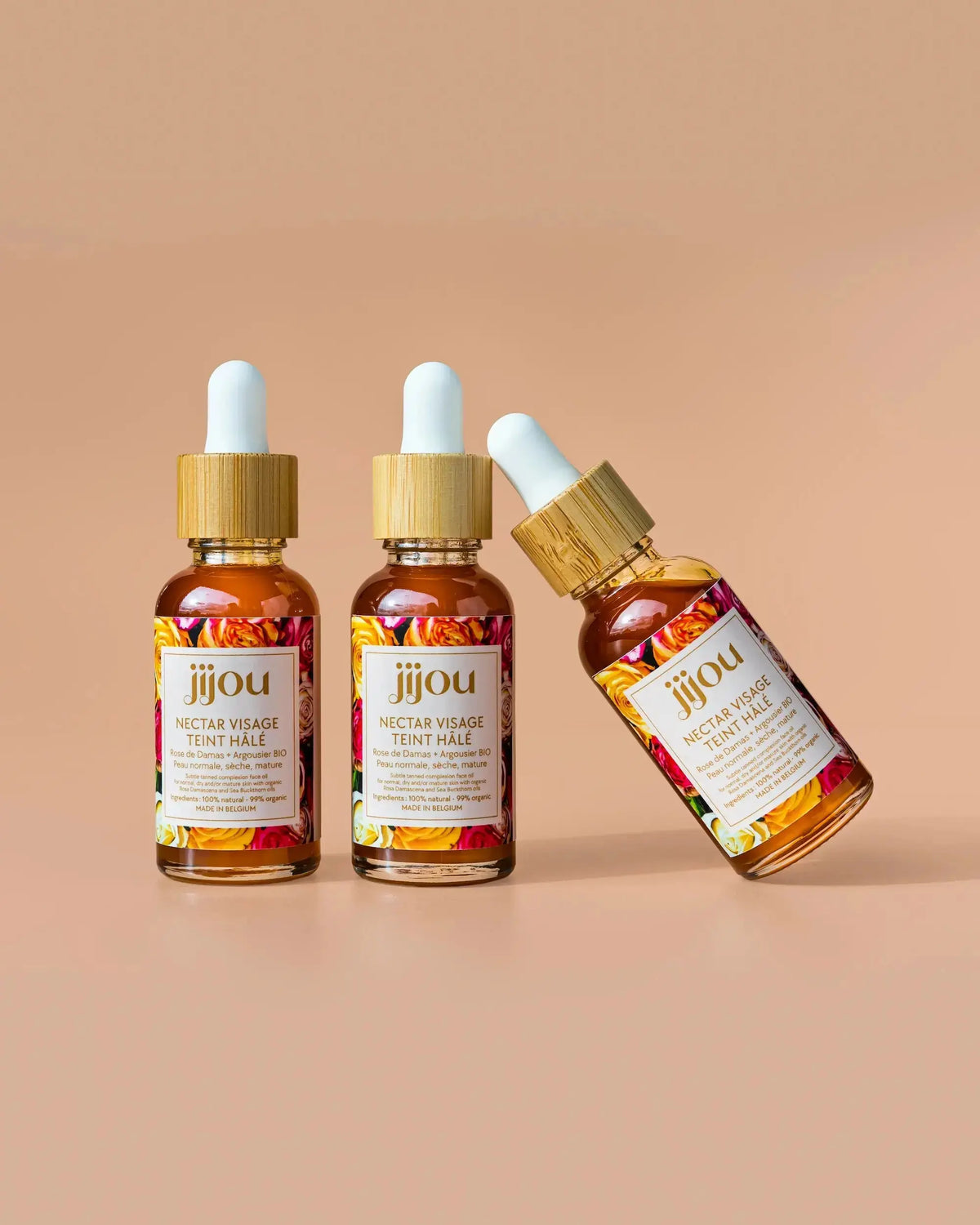 Huile visage anti-age nourrissante peau sèche et peau mature : Nectar Visage Bonne Mine Jijou : autobronzant et bonne mine