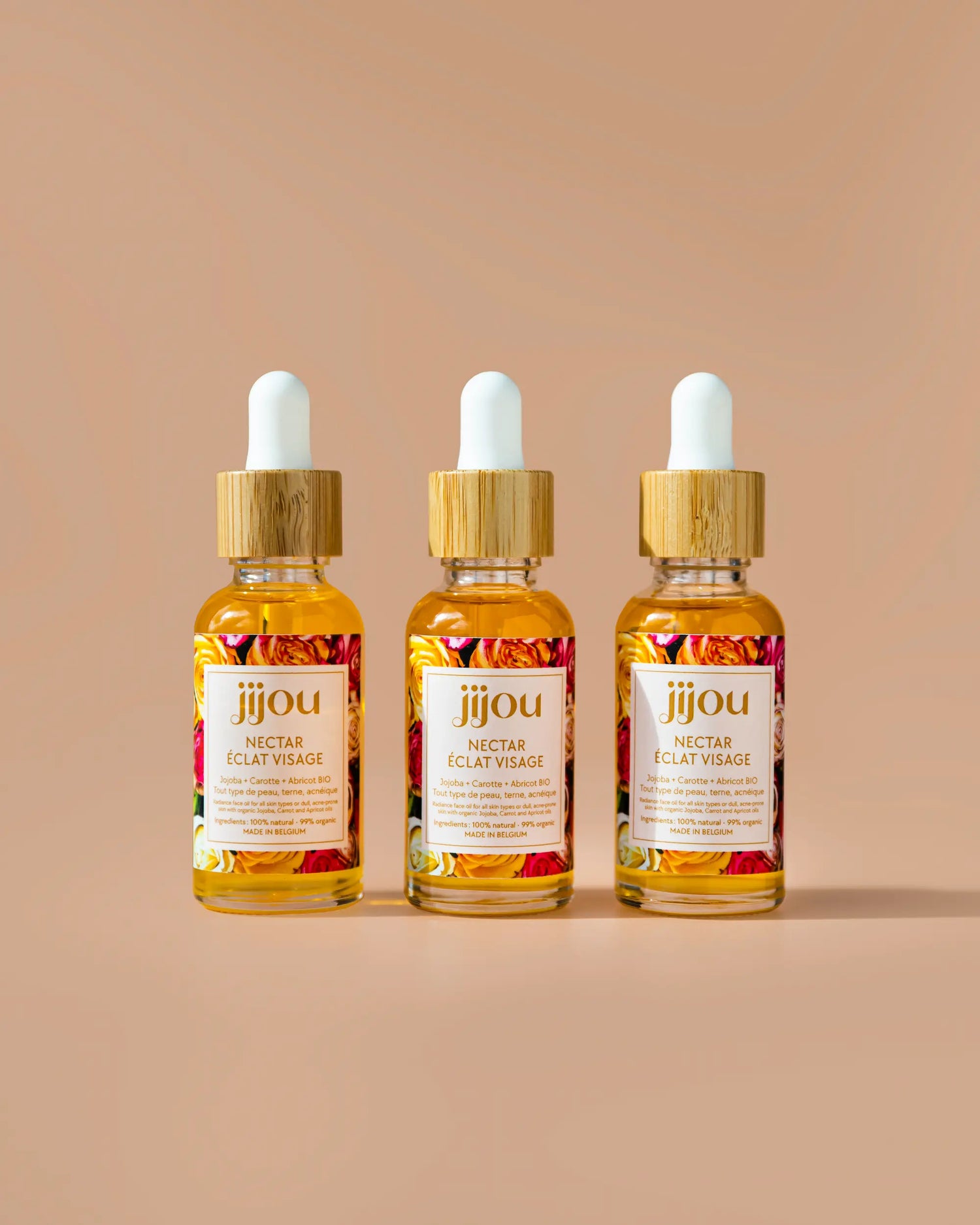 Nectar Eclat Visage Jijou anti-acné, imperfections, boutons, acné hormonale, teint terne abrico, carotte, jojoba, nigelle, tea tree, lavande BIO naturel