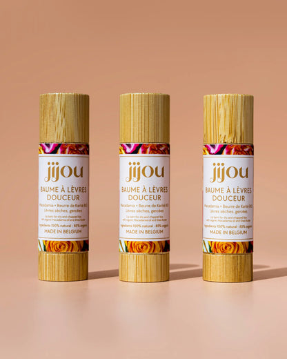 baume à lèvres nourrissant naturel et bio : réparateur et protecteur pour les lèvres sèches, gercées ou déshydratées. Pour bébé, enfant, adulte. Jijou Soins Naturels Belges