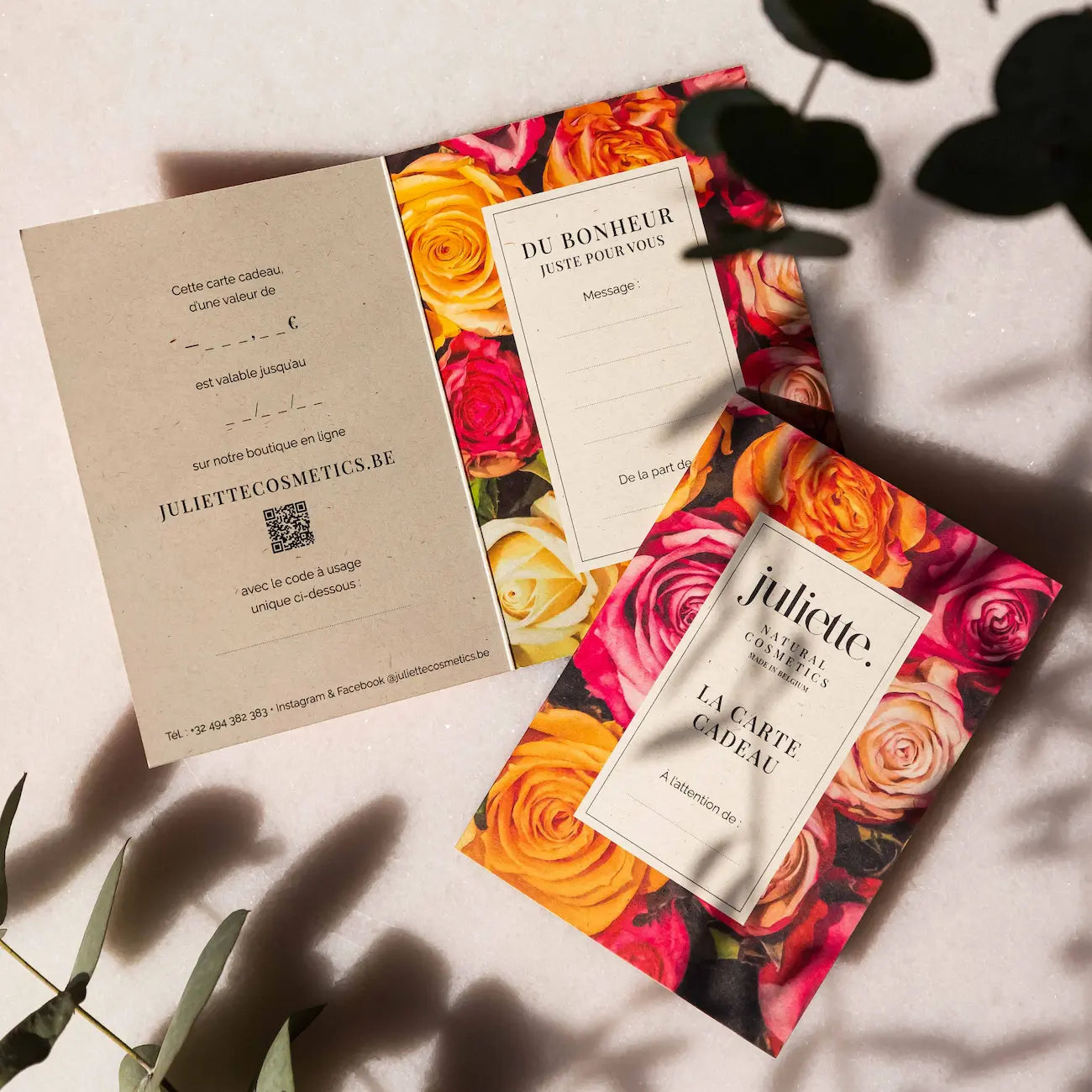 Carte cadeau Beauté en ligne • Bon cadeau cosmétiques et soins naturels bio | juliette. Natural Cosmetics Belgique France Luxembourg