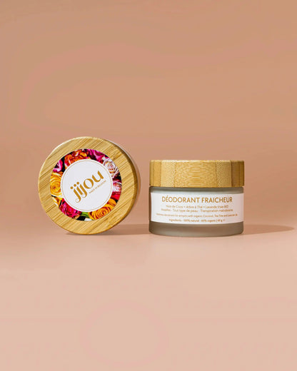 Déodorant bio naturel | JIJOU juliette. Natural Cosmetics : fraîcheur et efficacité contre transpiration excessive - grossesse, ménopause, andropause, adolescence Femme et Homme