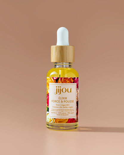 Élixir Force & Pousse Apporte douceur et brillance, fortifiant accélérateur de pousse cheveux - JIJOU juliette. Natural Cosmetics - Pousse cheveux, cils, barbe, ongles, sourcils - Perte cheveux, ongles cassants