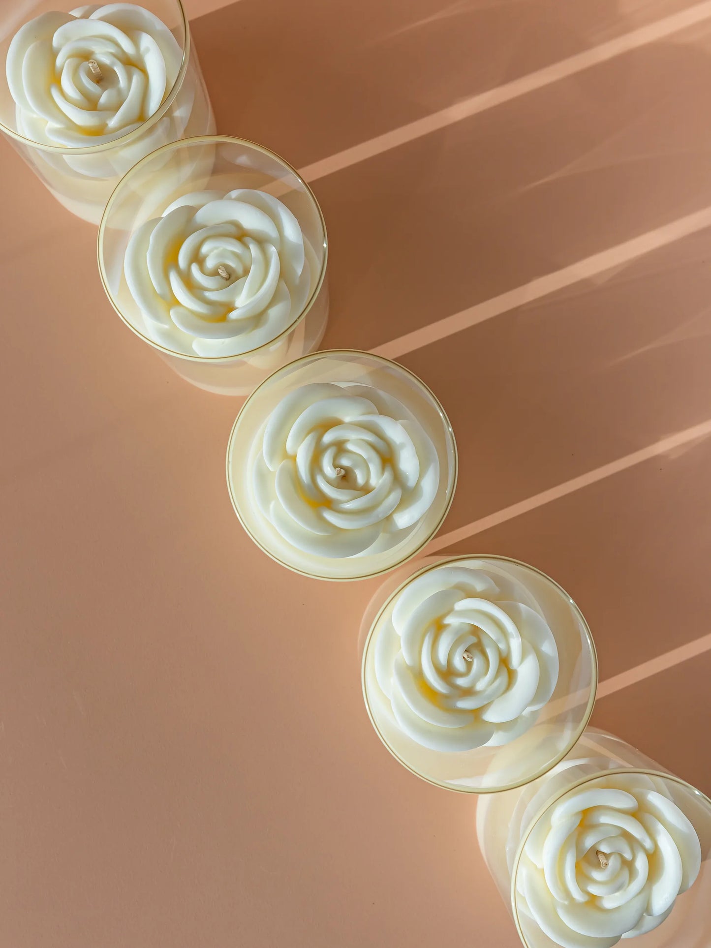 Bougie Parfumée • Fleur de Coton • en forme de rose (grand format) JIJOU®