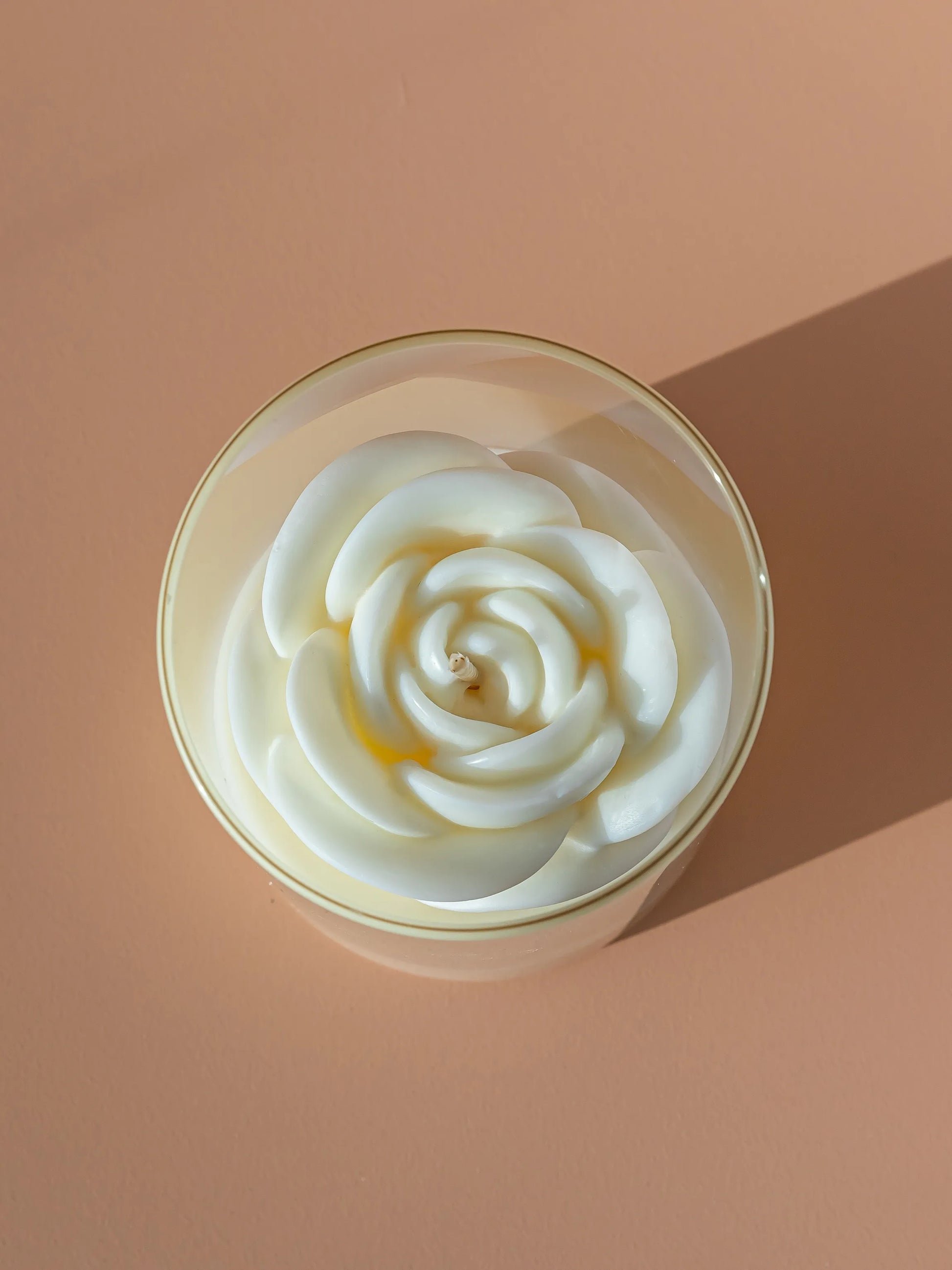 Bougie Parfumée • Fleur de Coton • en forme de rose (grand format) JIJOU®