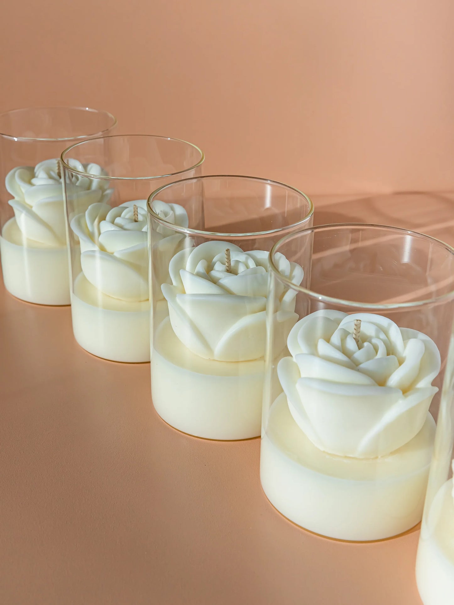 Bougie Parfumée • Fleur de Coton • en forme de rose (grand format) JIJOU®