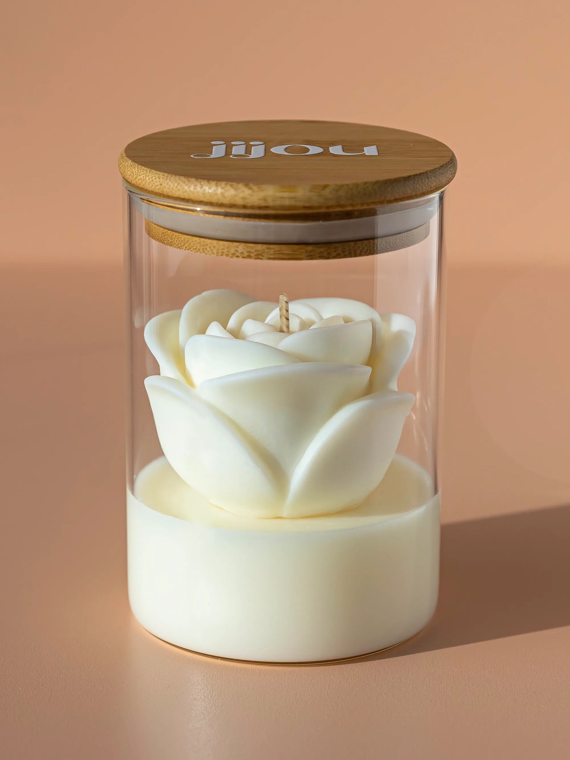 Bougie Parfumée • Fleur de Coton • en forme de rose (grand format) JIJOU®