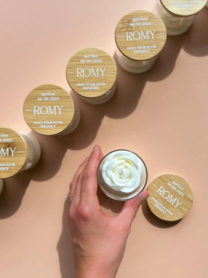 Bougie Parfumée • Fleur de Coton • à personnaliser (mini format) JIJOU®