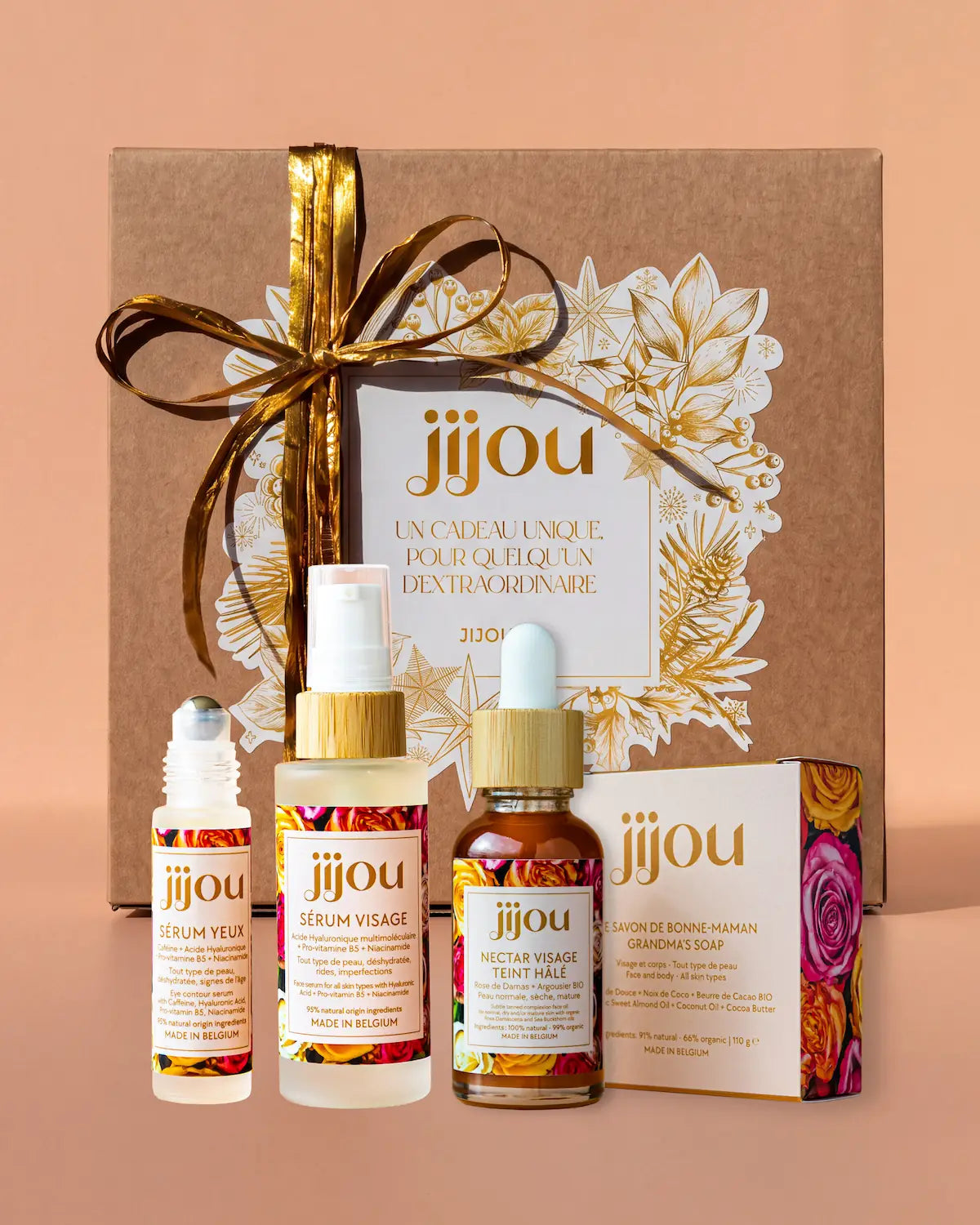 Coffret cadeau Noël Visage Apaisant & Bonne Mine : Savon + Sérum Yeux + Sérum Visage + Nectar Bonne Mine