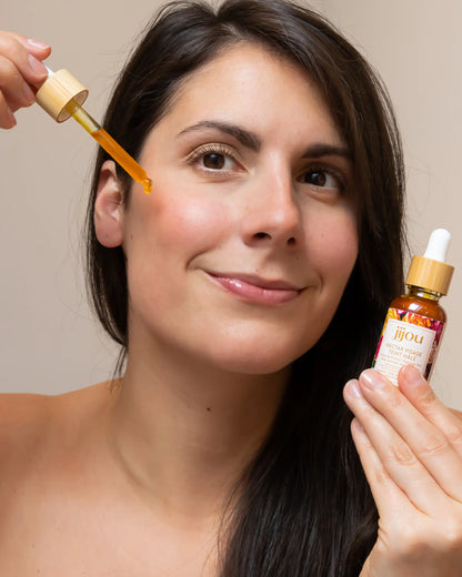 Nectar Teint hâlé anti-age anti-rides Nectar Vitalité Visage JIJOU juliette. Natural Cosmetics : sérum anti-rides pour peau sèche et mature - sérum autobronzant naturel bonne mine