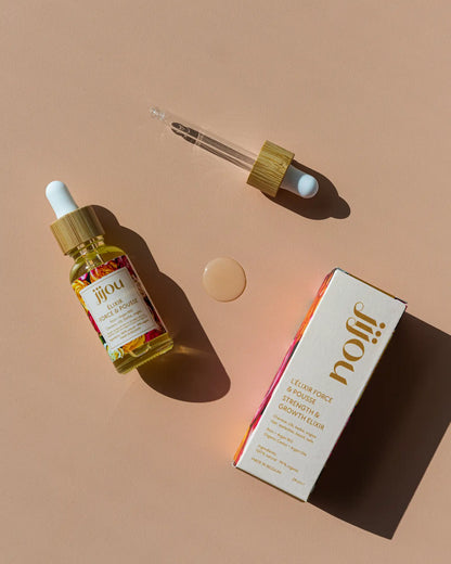 Élixir Force et Pousse : huile accélératrice de pousse des cheveux, cils, sourcils, barbe et ongles JIJOU®
