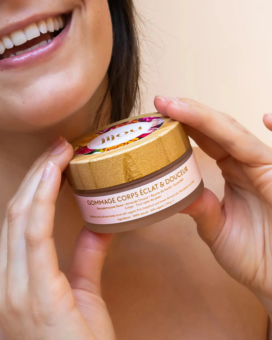 Gommage corps naturel bio JIJOU : exfoliant, scrub Été Indien • Cosmétiques belges