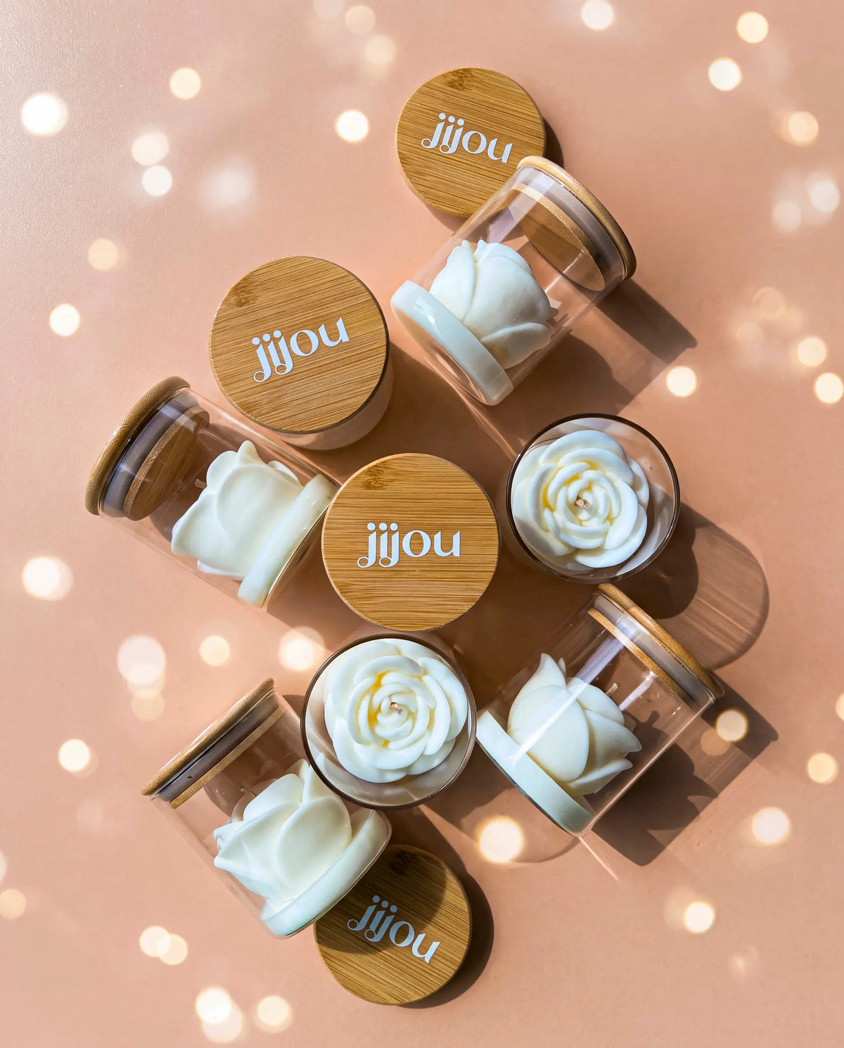 Petite Bougie Parfumée • Fleur de Coton • en forme de rose : le petit cadeau qui fait plaisir JIJOU®