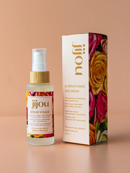 Sérum Visage à l'Acide Hyaluronique, Niacinamide et Panthenol (Pro-vitamine B5) JIJOU®