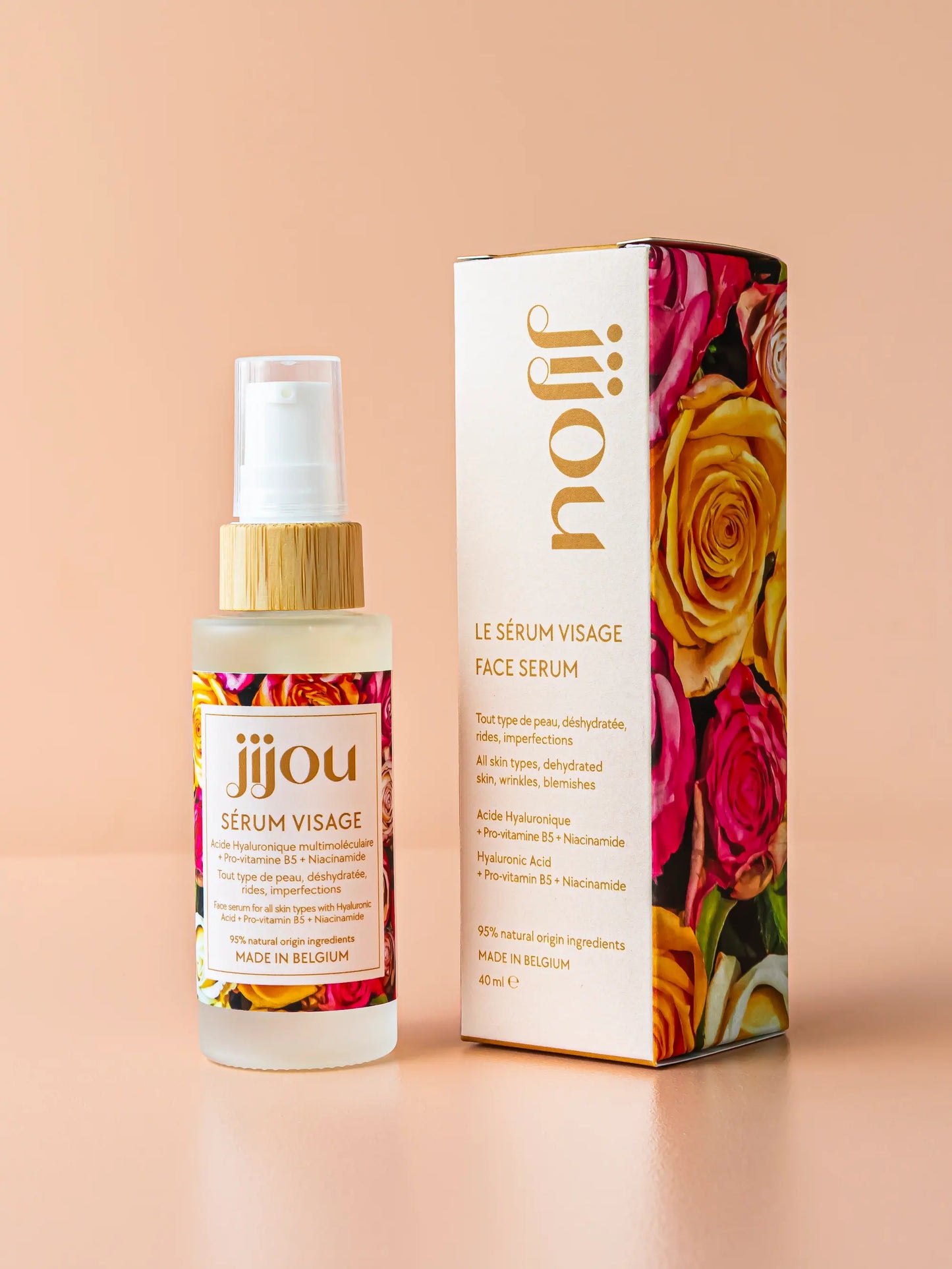 Sérum Visage à l'Acide Hyaluronique, Niacinamide et Panthenol (Pro-vitamine B5) JIJOU®
