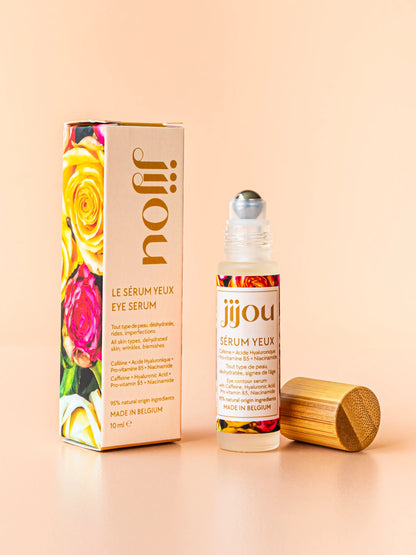 Sérum Yeux à la Cafféine, Acide Hyaluronique, Niacinamide et Panthenol (Pro-vitamine B5) JIJOU®