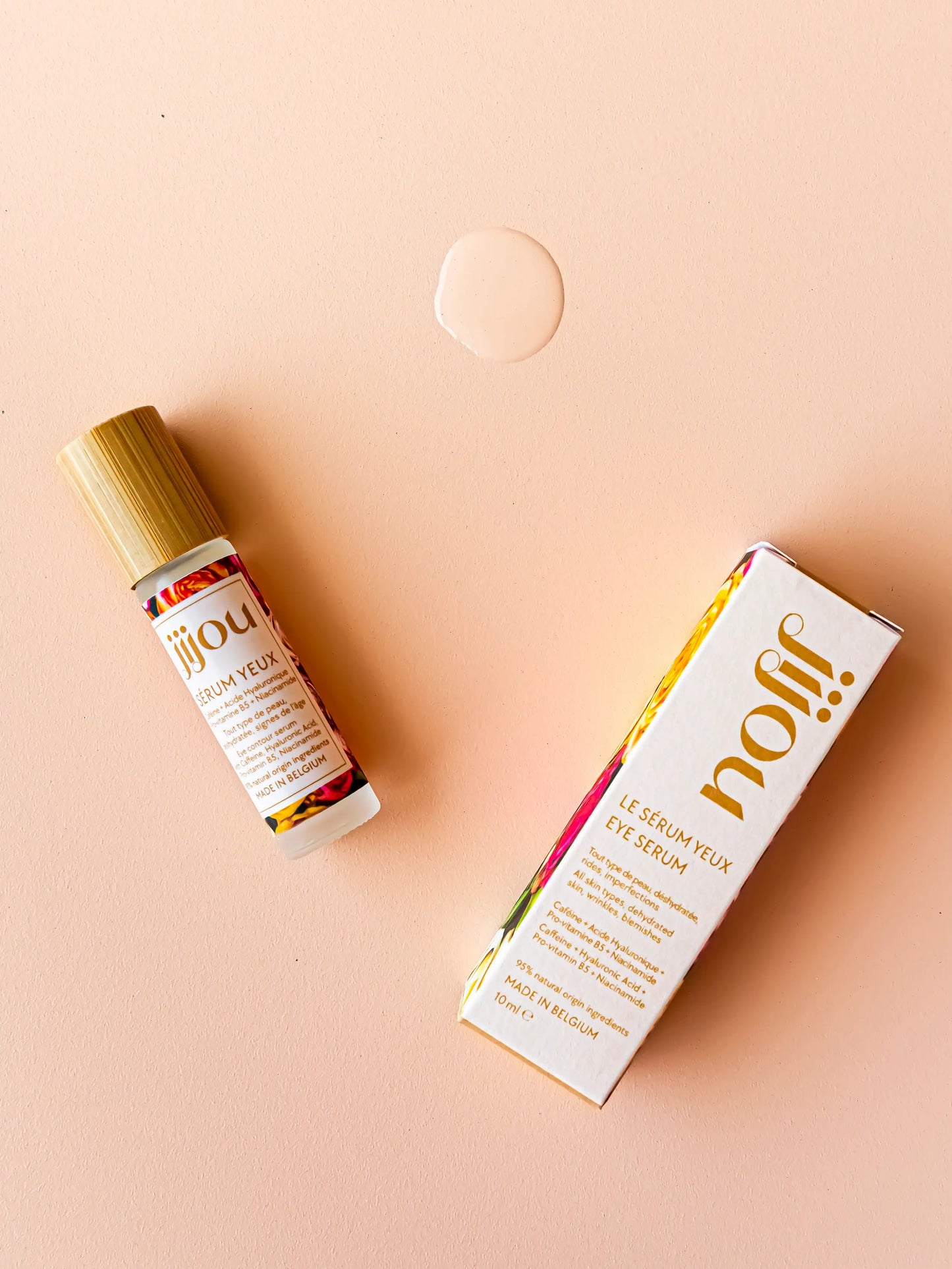 Sérum Yeux à la Cafféine, Acide Hyaluronique, Niacinamide et Panthenol (Pro-vitamine B5) JIJOU®